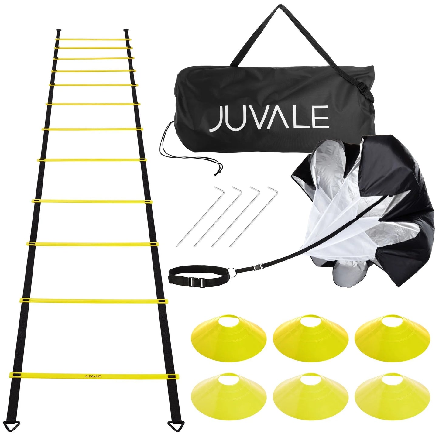 Adjustable Straps Agility Ladder, 16.18 X 8.54 X 4.40 Inches, Yellow