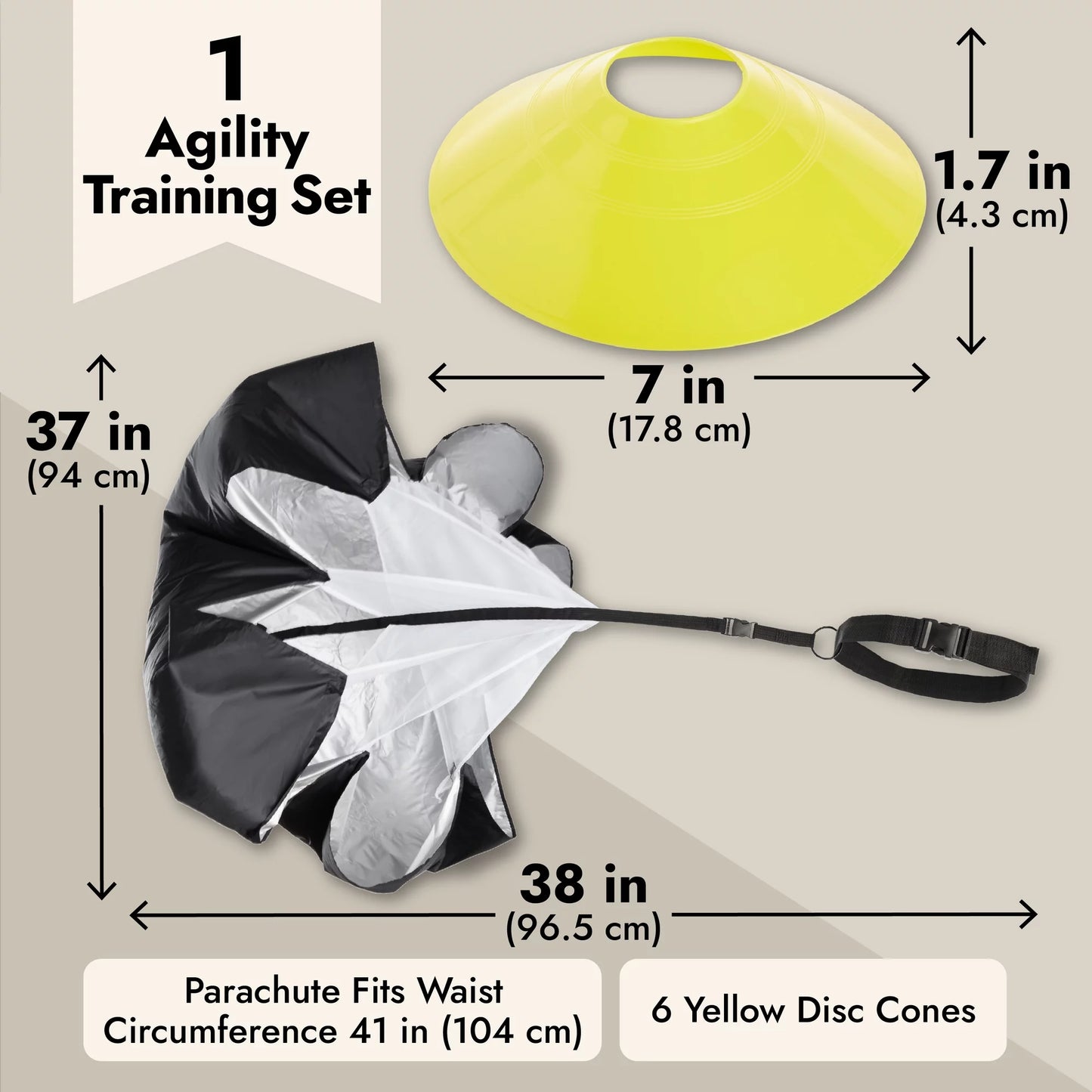Adjustable Straps Agility Ladder, 16.18 X 8.54 X 4.40 Inches, Yellow