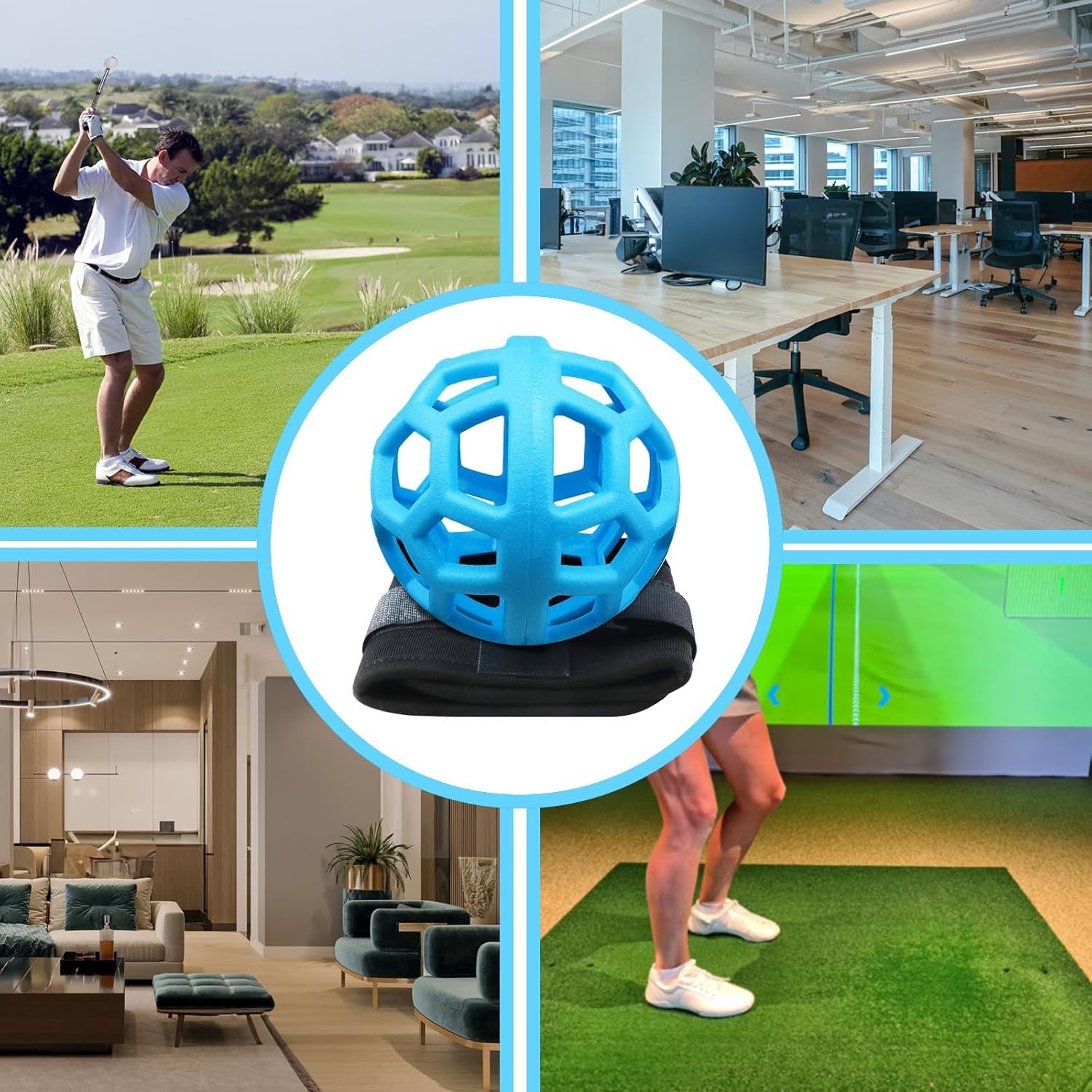 Smart Ball Golf Training Aid Golf Swing Trainer Ball, Practical Training Aid for Golf, Intelligent Ball for Beginner Posture Training, Golf Wrist Strap Training Ball